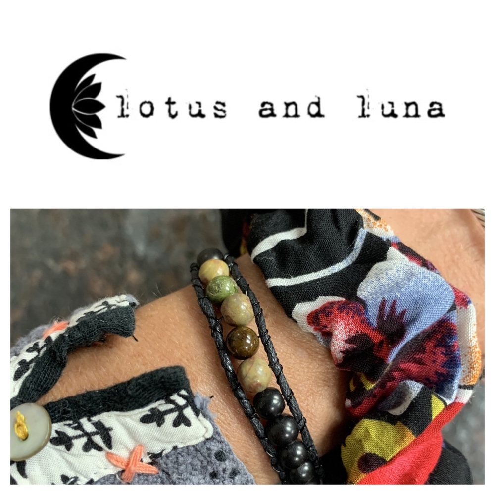Lotus and Luna Jasper Wrap & Scrunchie Stack